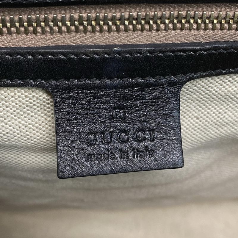 Gucci Shoulder Bag Guccissima Line Emily 295403 Black Chain Shoulder Leather