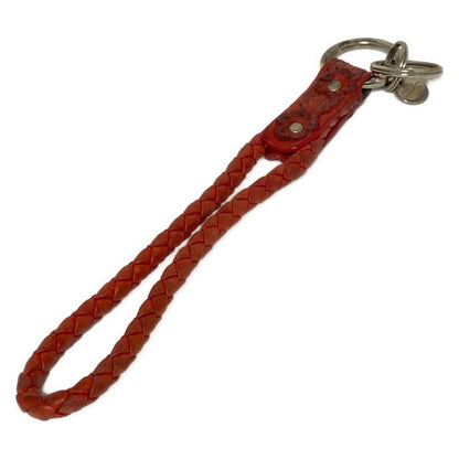 Bottega Veneta Key Holder (charm) - Red X Silver Intrecciato Leather