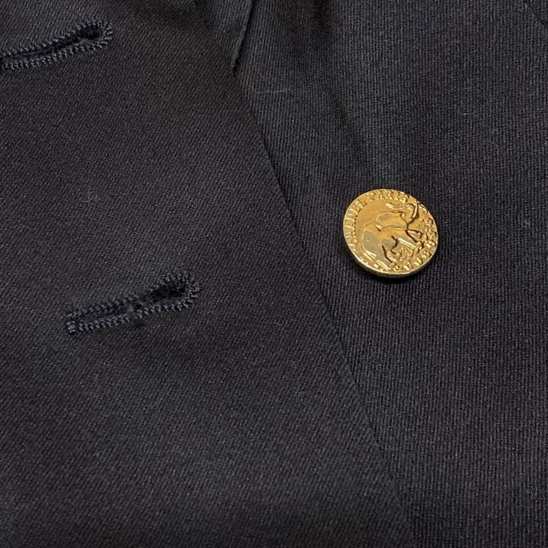 Chanel Skirt Suit Size 36 S Women's - 20665 Black Shoulder Pad Lace Wool