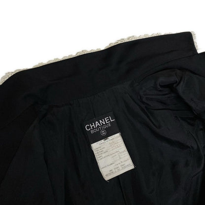 Chanel Skirt Suit Size 36 S Women's - 20665 Black Shoulder Pad Lace Wool