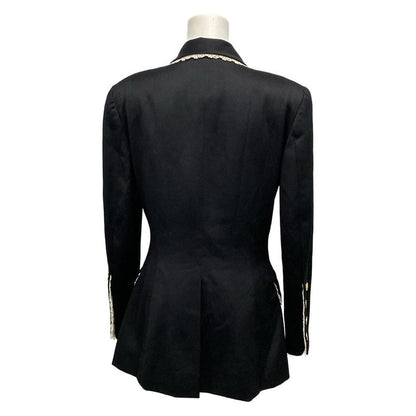 Chanel Skirt Suit Size 36 S Women's - 20665 Black Shoulder Pad Lace Wool