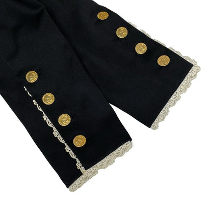 Chanel Skirt Suit Size 36 S Women's - 20665 Black Shoulder Pad Lace Wool