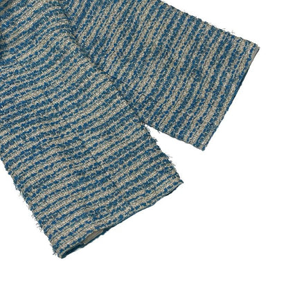 Chanel Jacket Size 38 M Women's - P17790 Blue X Silver Tweed Lamé