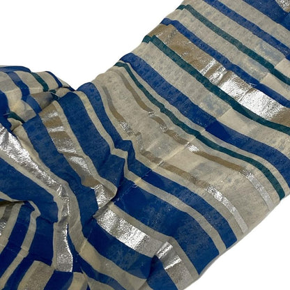 Chanel Jacket Size 38 M Women's - P17790 Blue X Silver Tweed Lamé