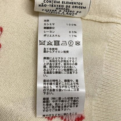 Hermes Cardigan Size 34 S Women's - Ivory X Red Long Sleeve Cashmere Embroidery