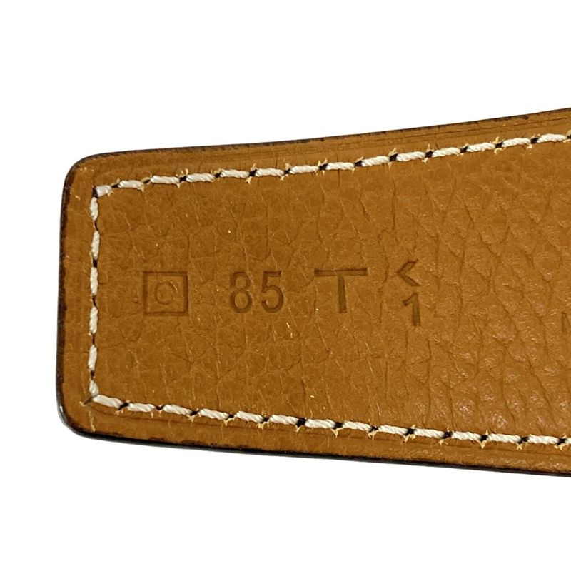 Hermes Belt 85 H Belt Black X Silver Hardware Reversible Leather