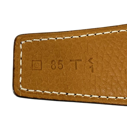 Hermes Belt 85 H Belt Black X Silver Hardware Reversible Leather