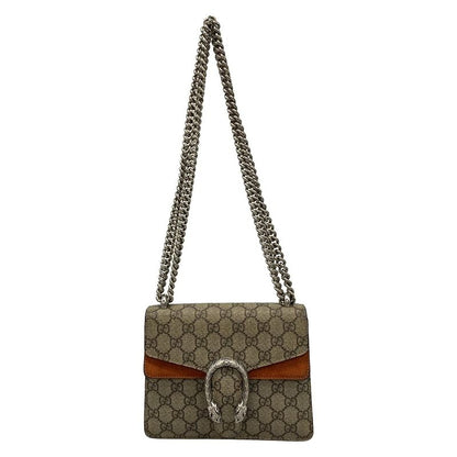 Gucci Shoulder Bag Dionysus 421970 Beige X Dark Brown X Orange Chain Shoulder