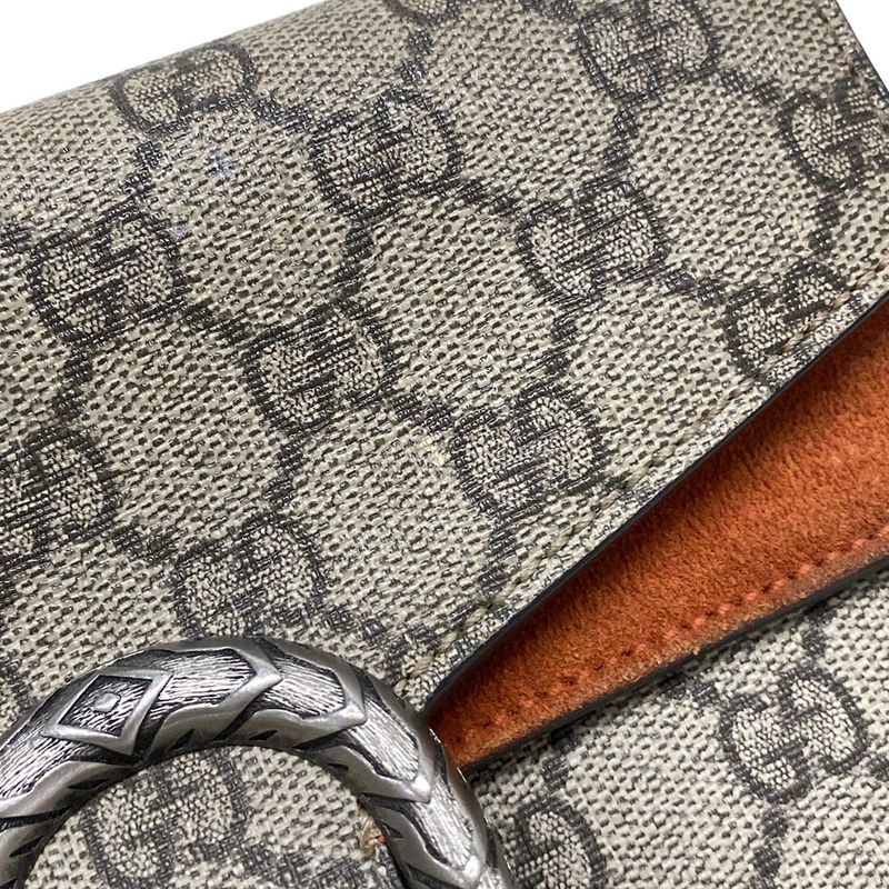 Gucci Shoulder Bag Dionysus 421970 Beige X Dark Brown X Orange Chain Shoulder