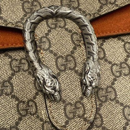 Gucci Shoulder Bag Dionysus 421970 Beige X Dark Brown X Orange Chain Shoulder