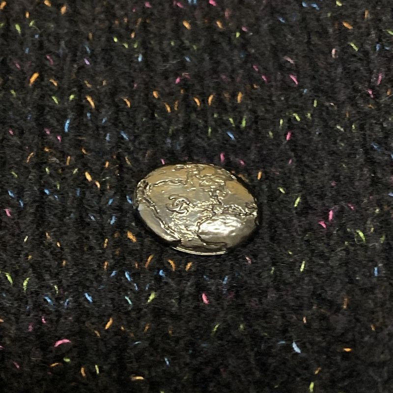 Chanel Long Sleeve Sweater Size 40 M Women's P57821 Black X Multi Lamé Sequins