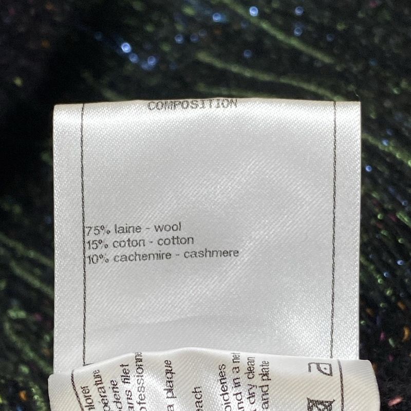 Chanel Long Sleeve Sweater Size 40 M Women's P57821 Black X Multi Lamé Sequins