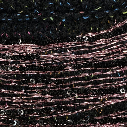 Chanel Long Sleeve Sweater Size 40 M Women's P57821 Black X Multi Lamé Sequins