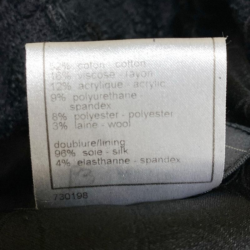 Chanel Jacket Size 36 S Women's P24873 Black Tweed Fringe Cotton