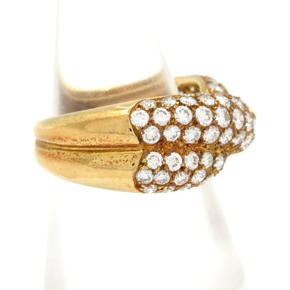 Van Cleef & Arpels Ring 53 Entrelac 18K Yellow Gold X Diamond Pave Diamond
