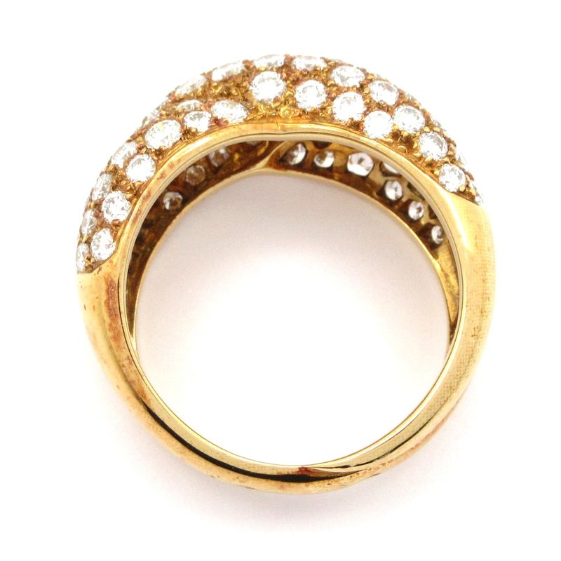 Van Cleef & Arpels Ring 53 Entrelac 18K Yellow Gold X Diamond Pave Diamond