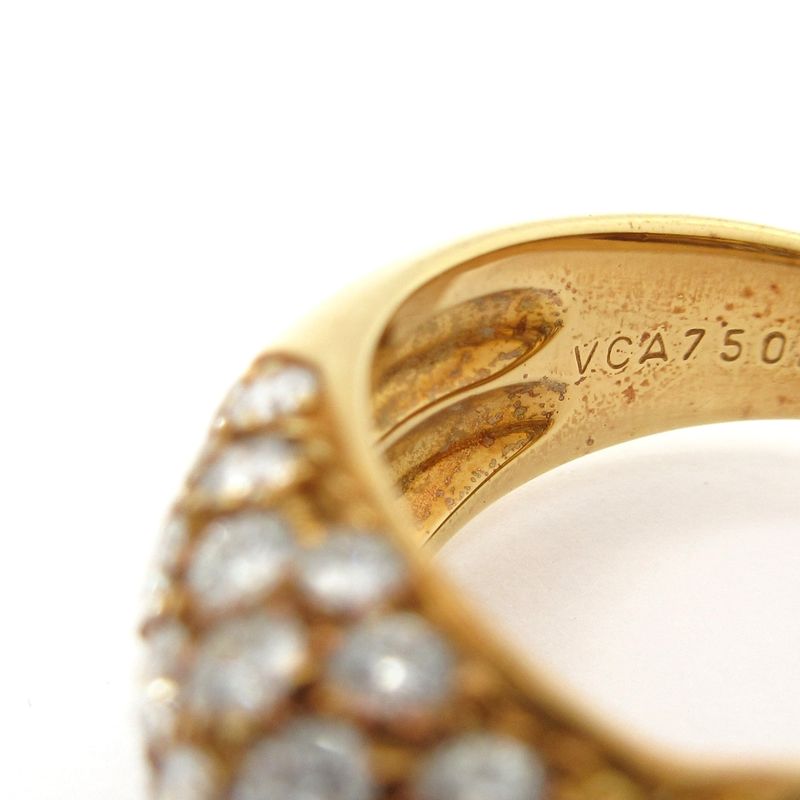 Van Cleef & Arpels Ring 53 Entrelac 18K Yellow Gold X Diamond Pave Diamond