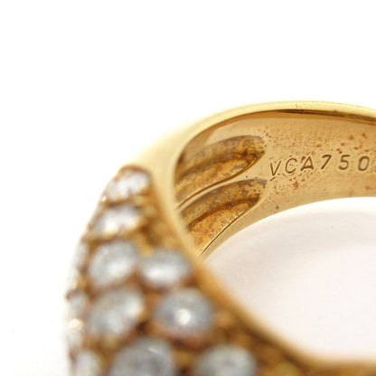 Van Cleef & Arpels Ring 53 Entrelac 18K Yellow Gold X Diamond Pave Diamond