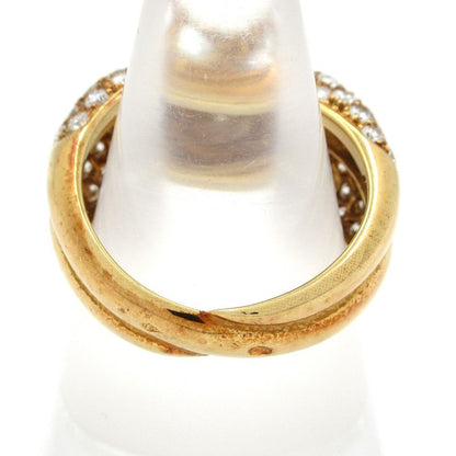 Van Cleef & Arpels Ring 53 Entrelac 18K Yellow Gold X Diamond Pave Diamond