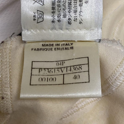 Chanel Jersey Size 40 M Women's Sports Line P23615 White X Black Long Sleeve