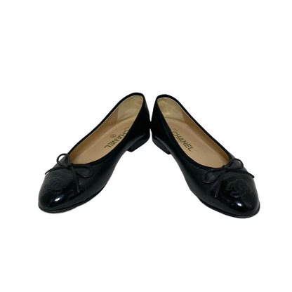Chanel Flat Shoes 36 1 2C Women's - G02819 Black Leather Lambskin