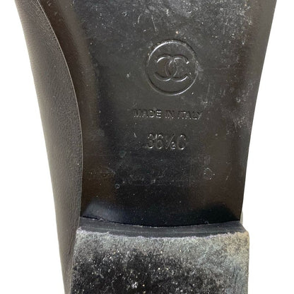 Chanel Flat Shoes 36 1 2C Women's - G02819 Black Leather Lambskin