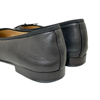 Chanel Flat Shoes 36 1 2C Women's - G02819 Black Leather Lambskin
