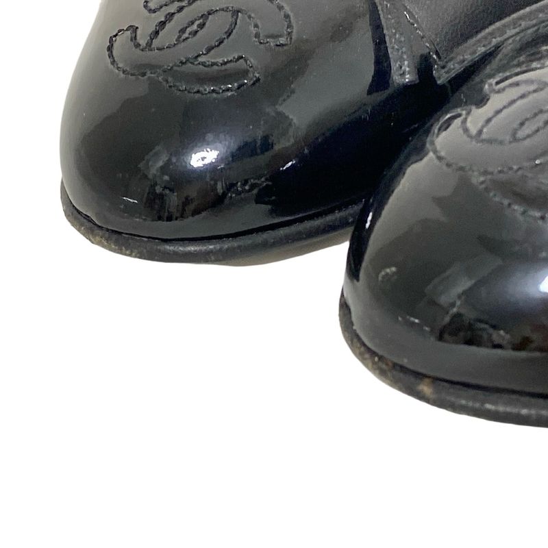 Chanel Flat Shoes 36 1 2C Women's - G02819 Black Leather Lambskin