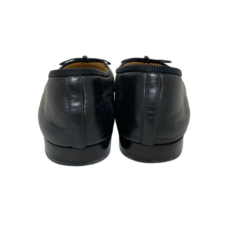 Chanel Flat Shoes 36 1 2C Women's - G02819 Black Leather Lambskin