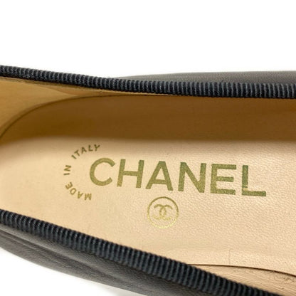 Chanel Flat Shoes 36 1 2C Women's - G02819 Black Leather Lambskin