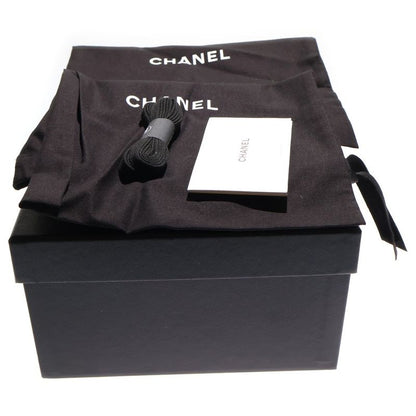 Chanel Coco Mark Knit Fabric Low Cut Sneakers Black White 35 G35549