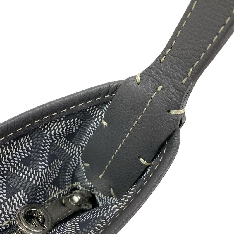 Goyard Shoulder Bag Boheme Hobo Bag PM Gray X White Leather