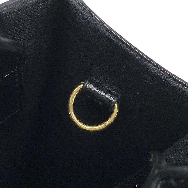 Celine Tote Bag Mini Vertical Cabas Black X White Mini Bag Leather