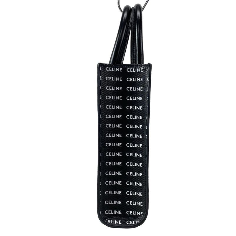 Celine Tote Bag Mini Vertical Cabas Black X White Mini Bag Leather