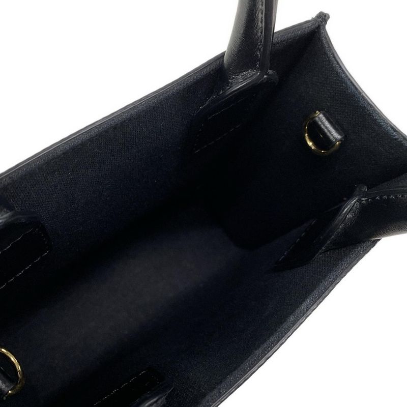 Celine Tote Bag Mini Vertical Cabas Black X White Mini Bag Leather