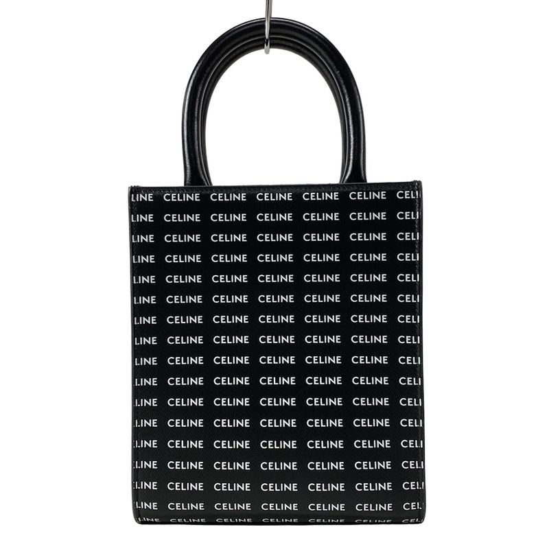 Celine Tote Bag Mini Vertical Cabas Black X White Mini Bag Leather