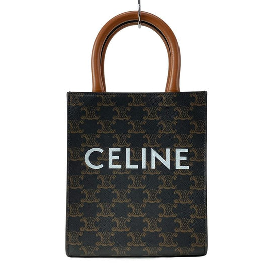 Celine Tote Bag Mini Vertical Cabas Black X Brown Mini Bag
