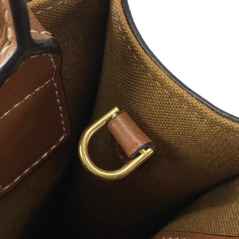 Celine Tote Bag Mini Vertical Cabas Black X Brown Mini Bag