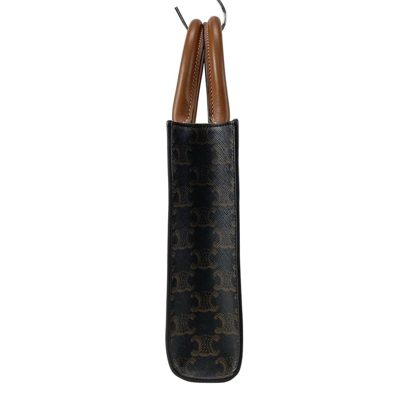 Celine Tote Bag Mini Vertical Cabas Black X Brown Mini Bag