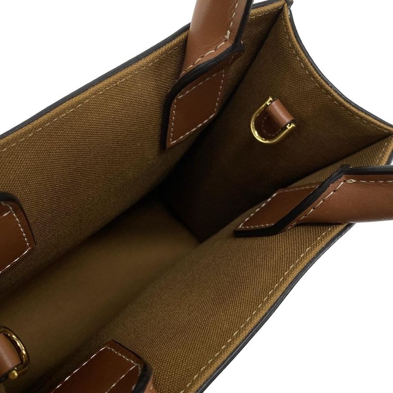 Celine Tote Bag Mini Vertical Cabas Black X Brown Mini Bag