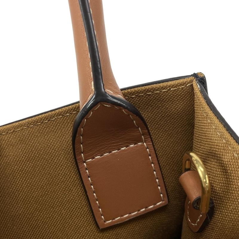 Celine Tote Bag Mini Vertical Cabas Black X Brown Mini Bag