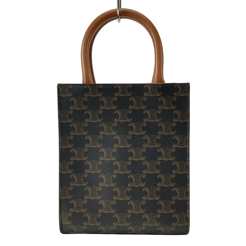 Celine Tote Bag Mini Vertical Cabas Black X Brown Mini Bag
