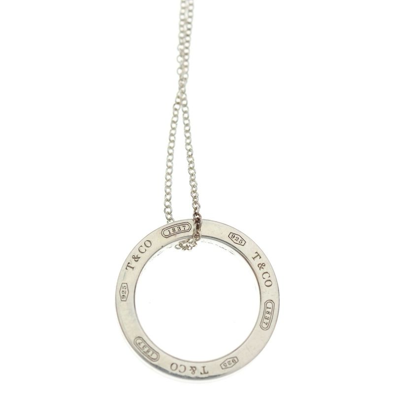 Tiffany & Co (tiffany & Co) Narrow Circle 1837 Necklace Pendant Chain Silver