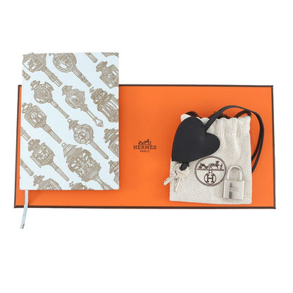 Hermes Note Cover Carnet Sheet Cles Ardoise Silver Swift Shoulder Bag