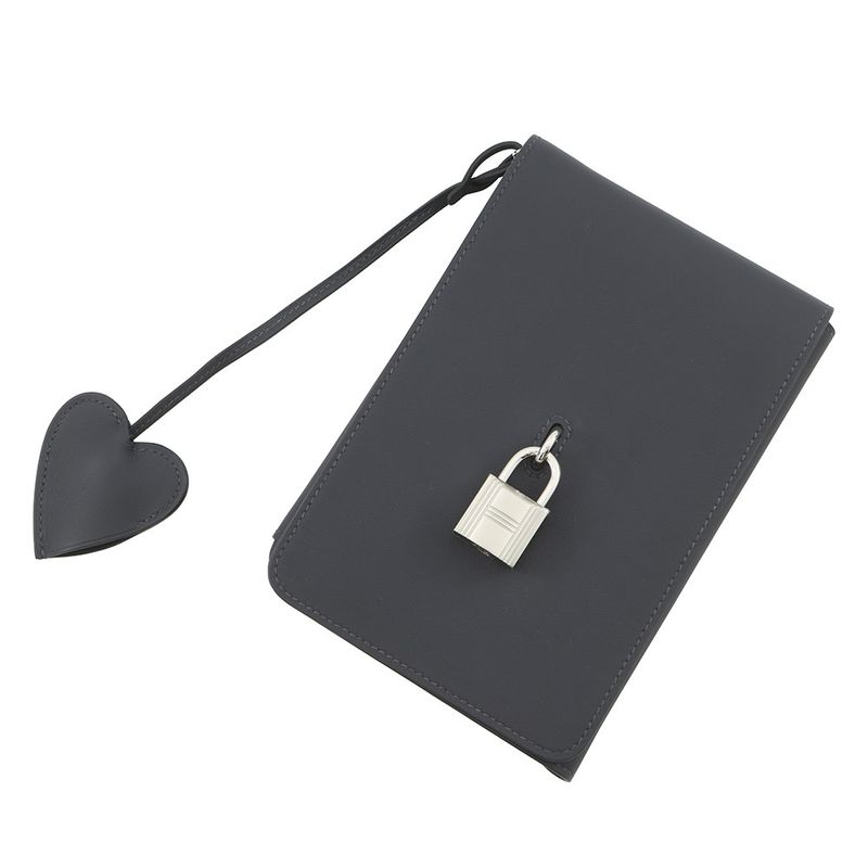 Hermes Note Cover Carnet Sheet Cles Ardoise Silver Swift Shoulder Bag