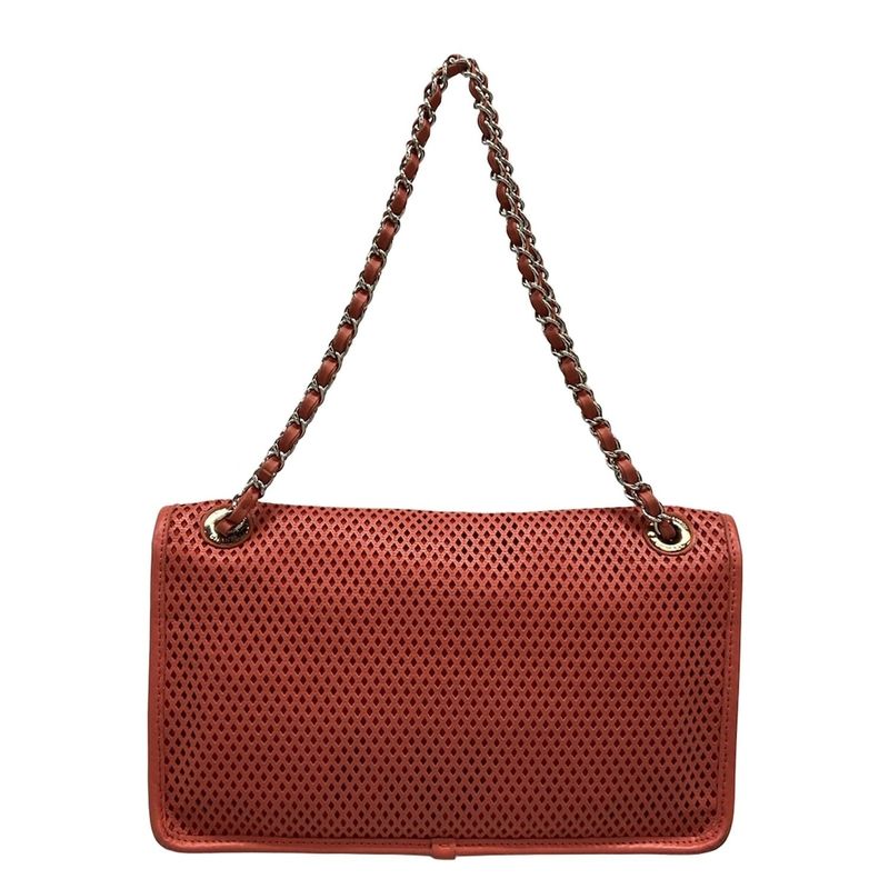 Chanel Shoulder Bag French Riviera A67652 Red Chain Shoulder Silver Hardware