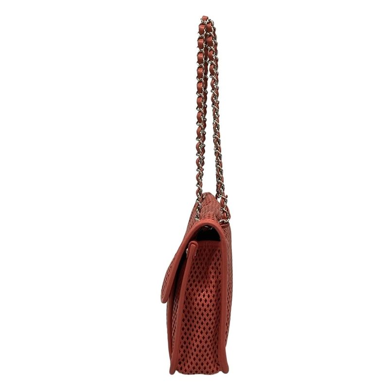 Chanel Shoulder Bag French Riviera A67652 Red Chain Shoulder Silver Hardware