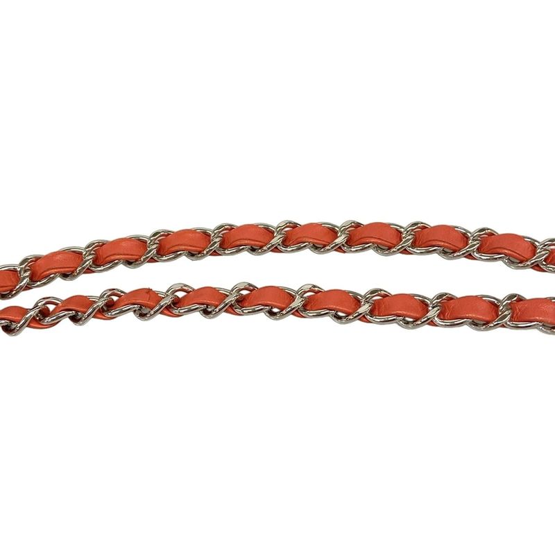 Chanel Shoulder Bag French Riviera A67652 Red Chain Shoulder Silver Hardware