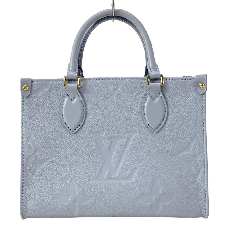 Louis Vuitton Tote Bag Monogram ・empreinte On The Go PM M46840 Blue Leather