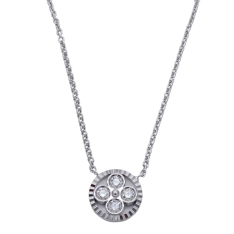 Louis Vuitton Necklace  750 WG Diamond Pendentif Sunblossom BB